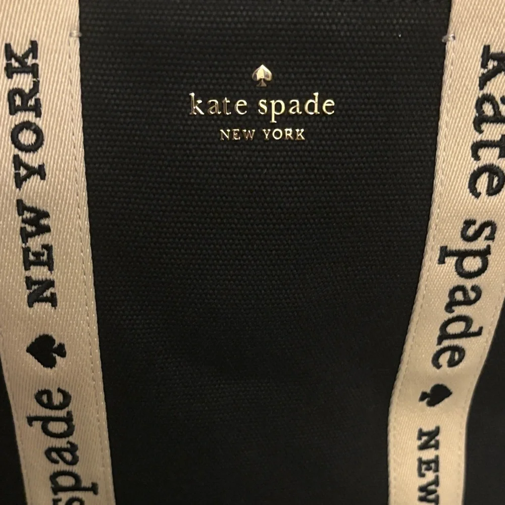 Kate Spade Black and Cream Canvas Tote Bag - Picture 6 of 8